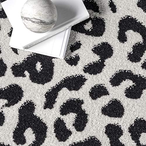 Nuloom Annette Modern Leopard Print Area Rug Dark Grey 2 Ft X 6 Ft #TOP4