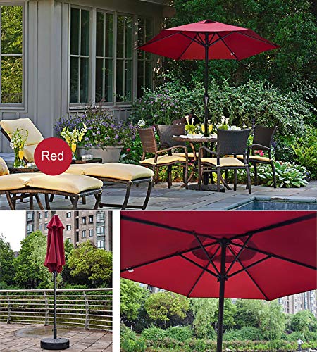 Parasol de jardín elegante de 2m con acabado rojo vibrante 6