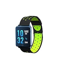 Toreto Bloom Smartwatch, Upto 20 Days Battery Life, Color AMOLED Full-Touch Screen, Waterproof with Music Control and Unlimited Watch Faces (Tor-81)- Black/Green