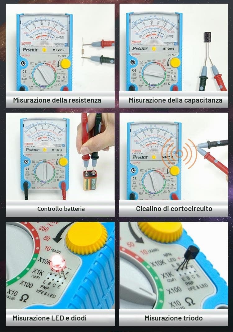 MT-2019 Funzione di Protezione Multimetro analogico Standard di Sicurezza Tester per Tester Ohm Professionale Analogico