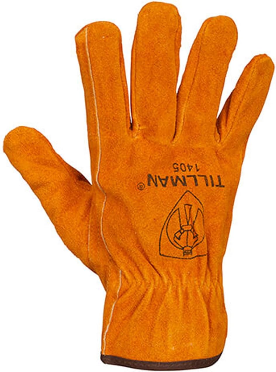 Tillman 1405 Brown Cowhide Split Drivers Gloves - Small