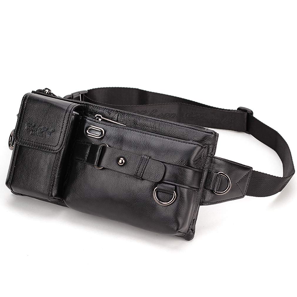 KPYWZER Vintage Leather Waist Bag Fanny Pack for Men&Women Hip Bum Bag with Adjustable Strap for Outdoors Workout Traveling Casual Running Hiking