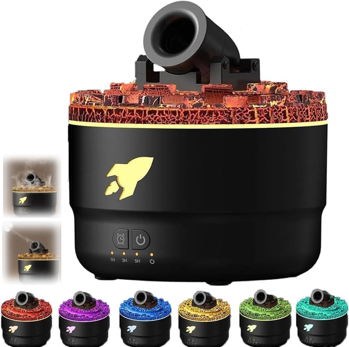 House of Quirk Blast Aroma Diffuser, Turret Silent Diffuser, Humidifier, Vapor, Yellowcane Aroma Humidifier (Black), 280 Ml
