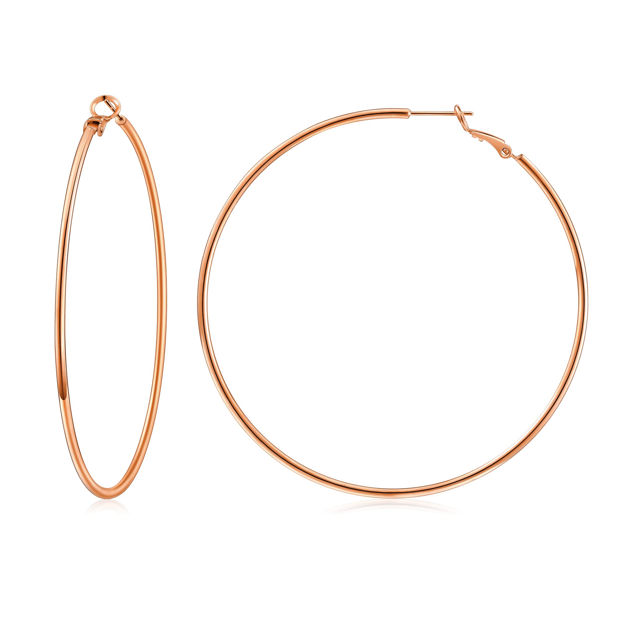 Gacimy Gold Hoop Earrings for Women, 14K Gold Plated Thin Hoops
