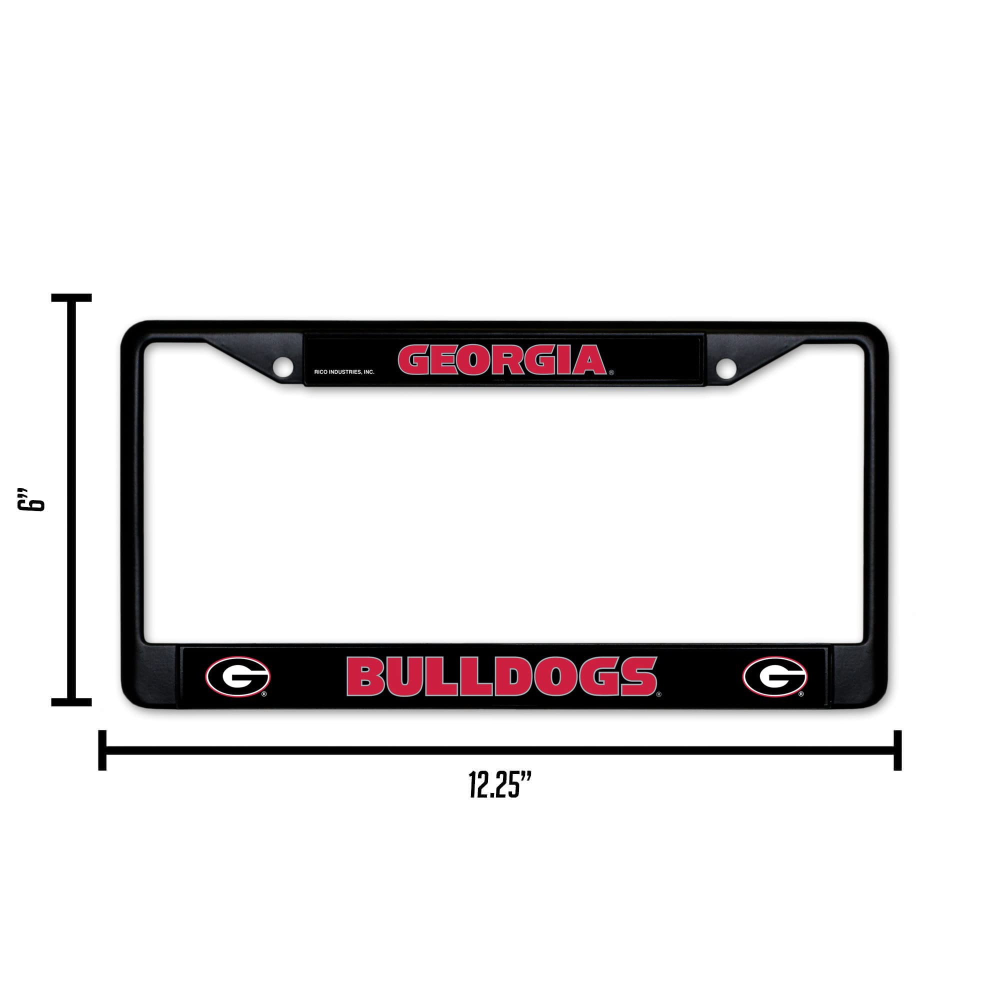 Rico Industries Unisex-Erwachsene NCAA Georgia Bulldogs Verchromter Rahmen, Schwarz, Teamfarbe, 6 x 12.25-