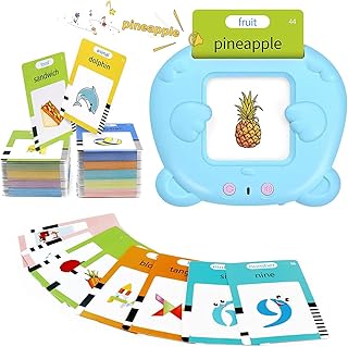 SDYGDB Talking Flash Cards Learning Toys with 255Pcs Cards Educational Words Learning Toys Flashcard Machine Words Card Reader Speech Therapy Educational Toy for Toddlers 2-6 Years Old(Xiongbaolan)