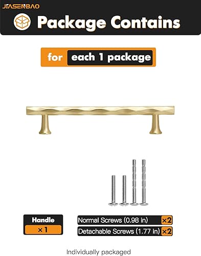 Miniatura 6 de Paquete de 5 tiradores dorados cepillados para gabinete, centro de agujero de 5 pulgadas, manijas decorativas de latón martillado, cajones de