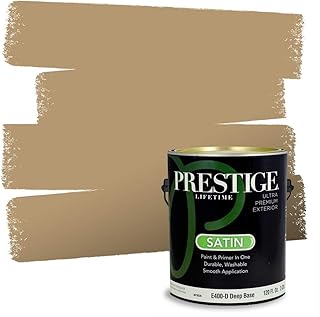 PRESTIGE Paints Exterior Paint and Primer In One, 1-Gallon, Satin, Comparable Match of Benjamin Moore* Tyler Taupe*