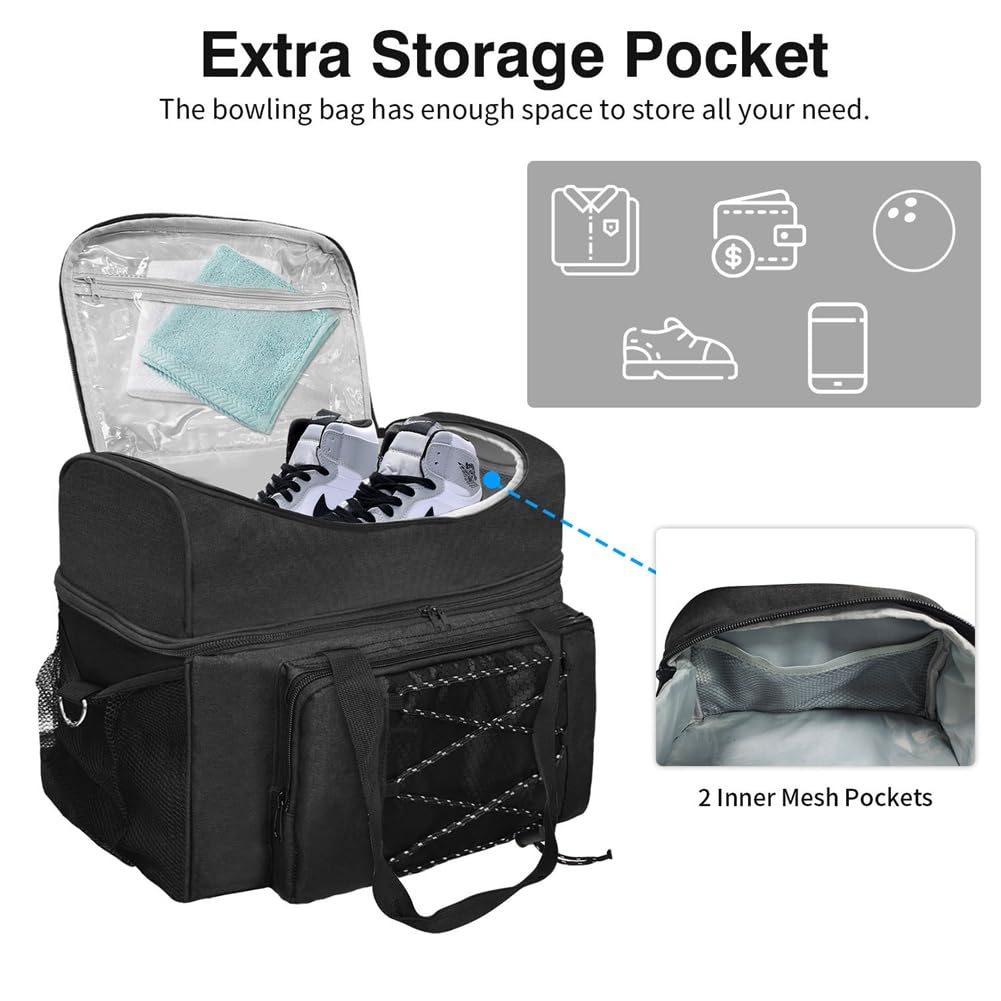 Bowling Tote Bag - Waterdichte Single Ball Bowling Satchel, Lichtgewicht Onee Ball Bowling Duffel | Bowling Houder Handtas met Foam Ball Houder, Persoonlijke Bowling Carrier voor Handdoek Water Fles Bowling Tote Bag - Waterdichte Single Ball Bowling Satchel, Lichtgewicht Onee Ball Bowling Duffel | Bowling Houder Handtas met Foam Ball Houder, Persoonlijke Bowling Carrier voor Handdoek Water Fles