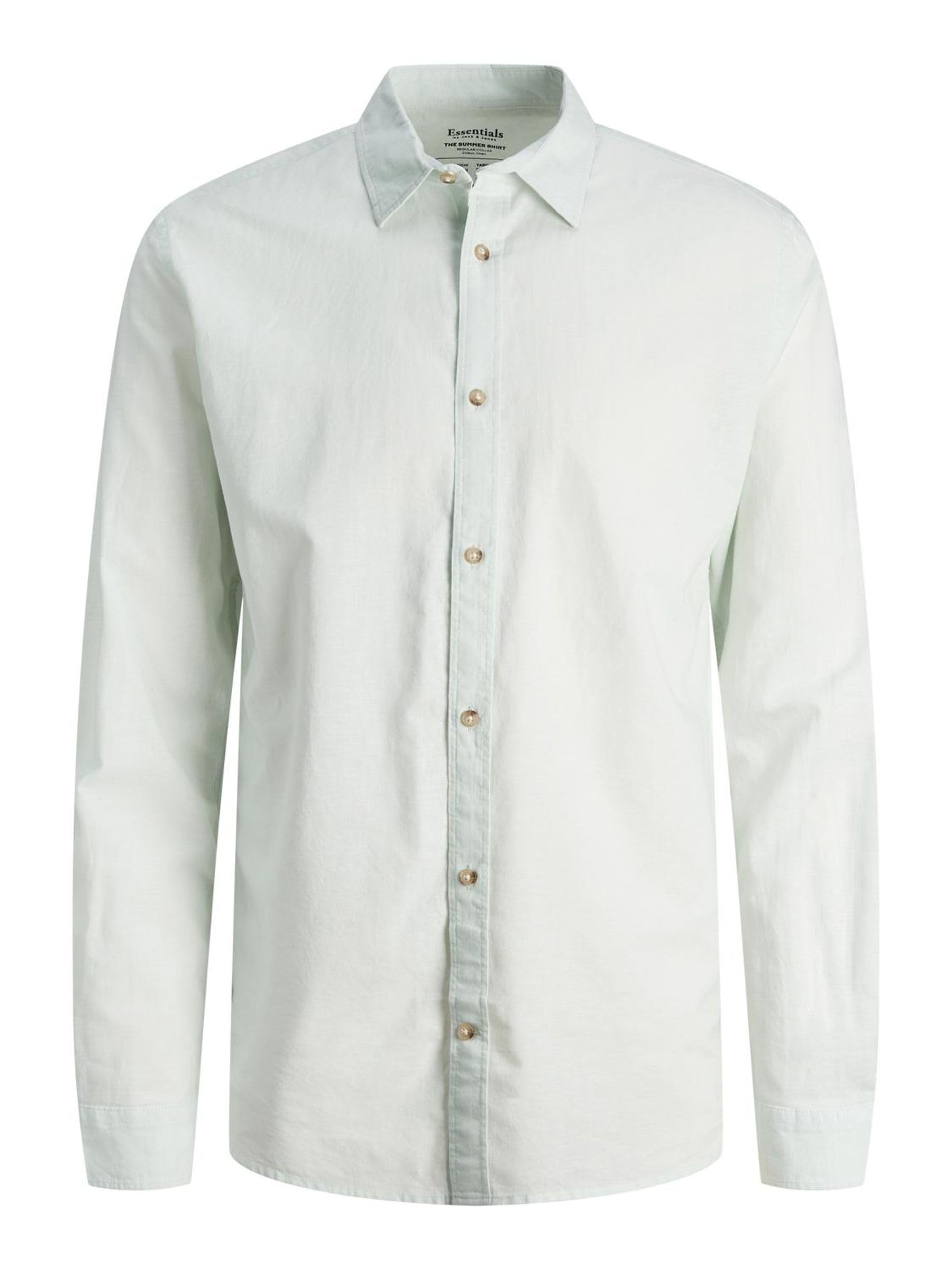 JACK & JONES Mens LS Linen Shirt Soothing Sea XL