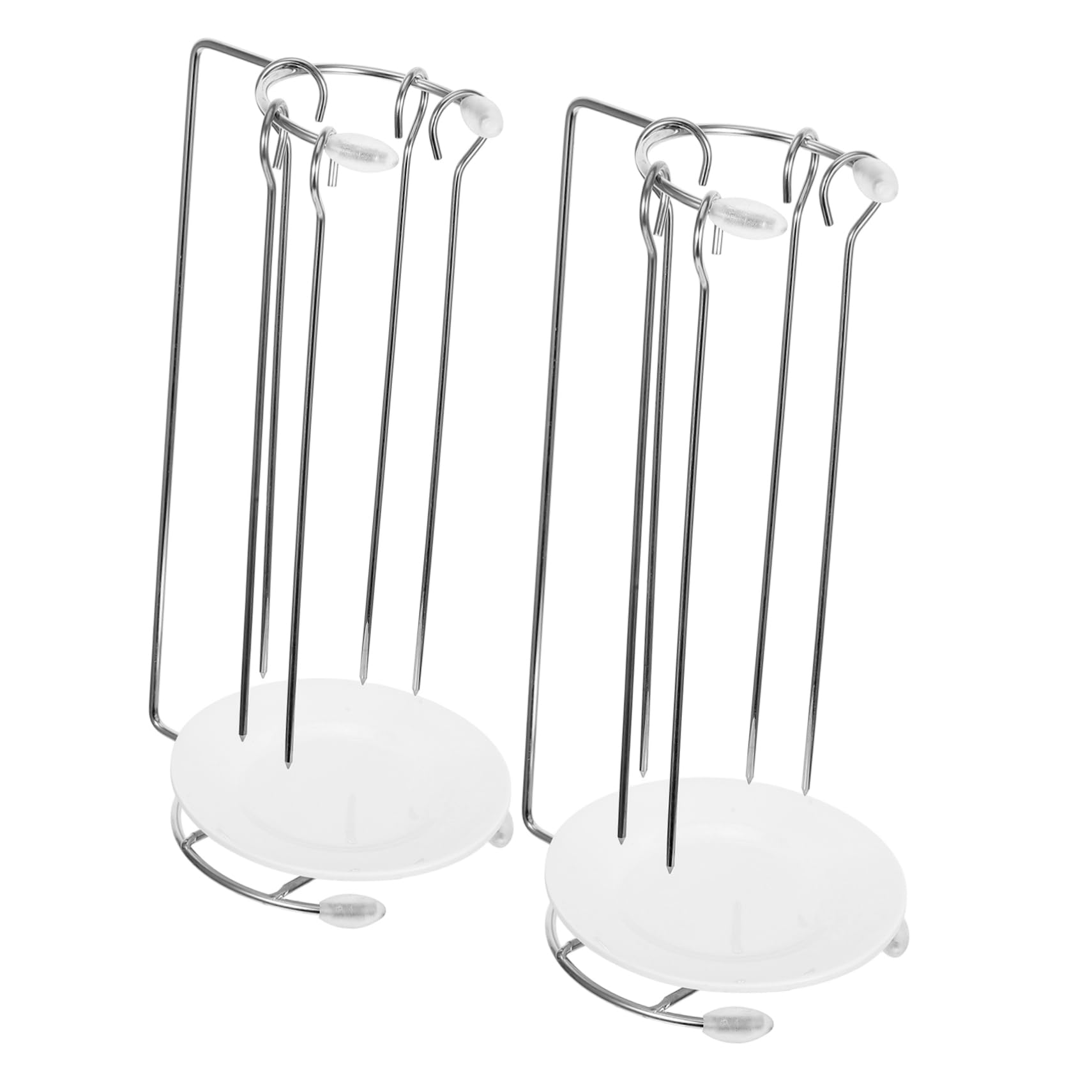 Abaodam Edelstahl Grillaufhänger 2 Stück für Outdoor BBQ Abnehmbares Hängeregal mit Tropfschale Rostfreier Grillspieß Halter für Effektives Barbecue Zubehör