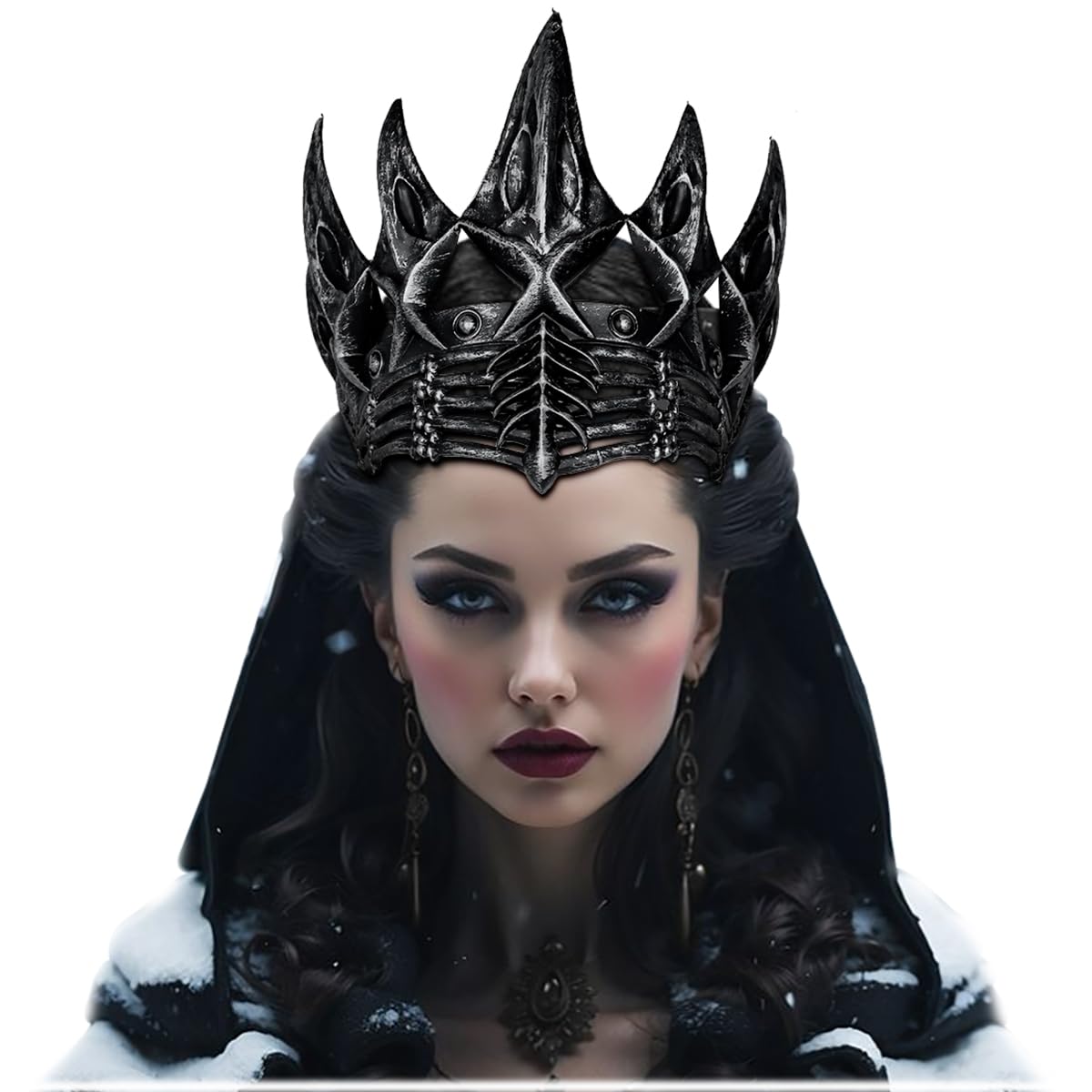 keland Corona di Corvo Headpiece Corona Gotica Corona di Halloween per Donna Uomo (Argento)