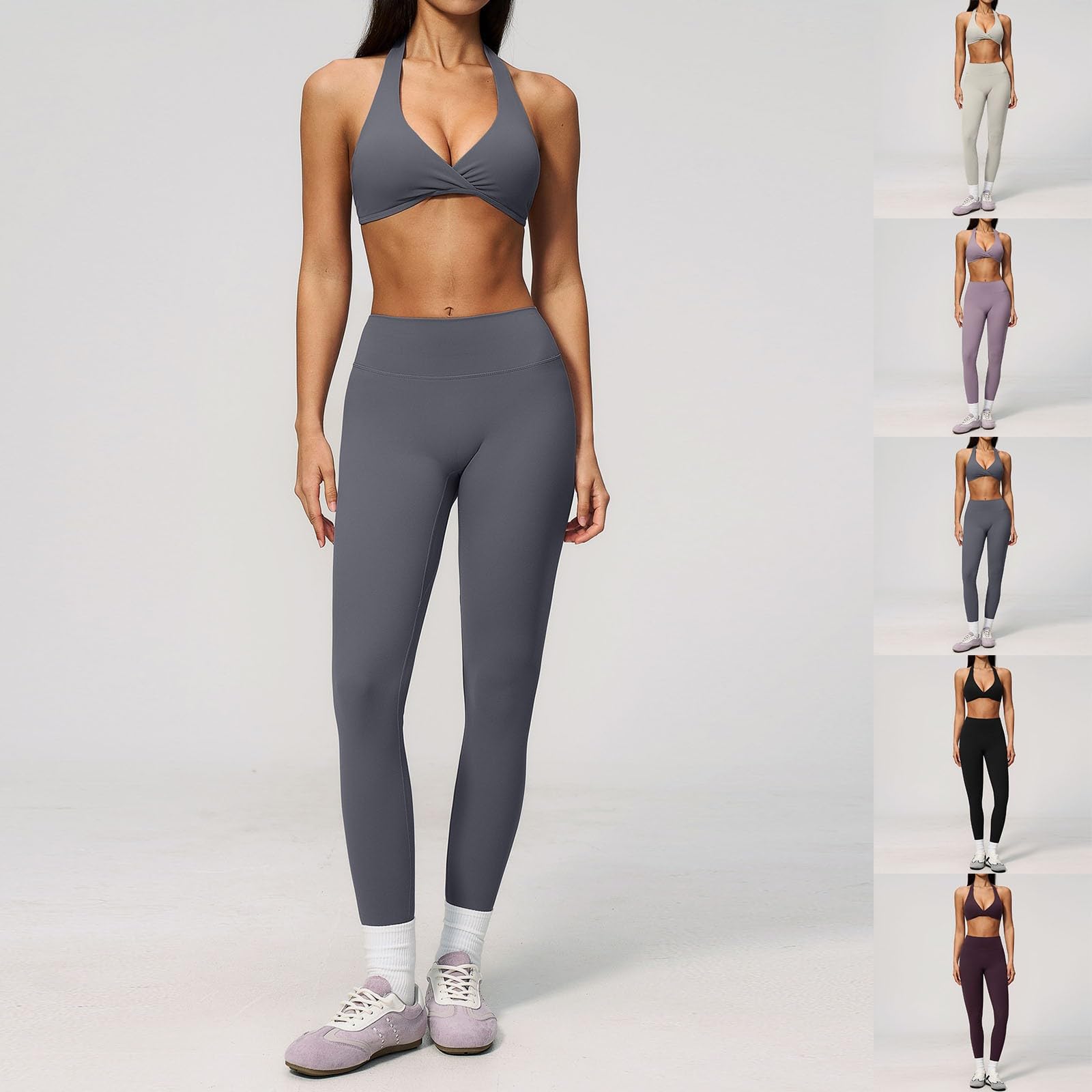 Trajes deportivos para mujer, conjunto de 2 piezas, conjunto de entrenamiento, camiseta deportiva y cintura alta, leggings de yoga, ropa de ocio, ropa deportiva, para el día a día