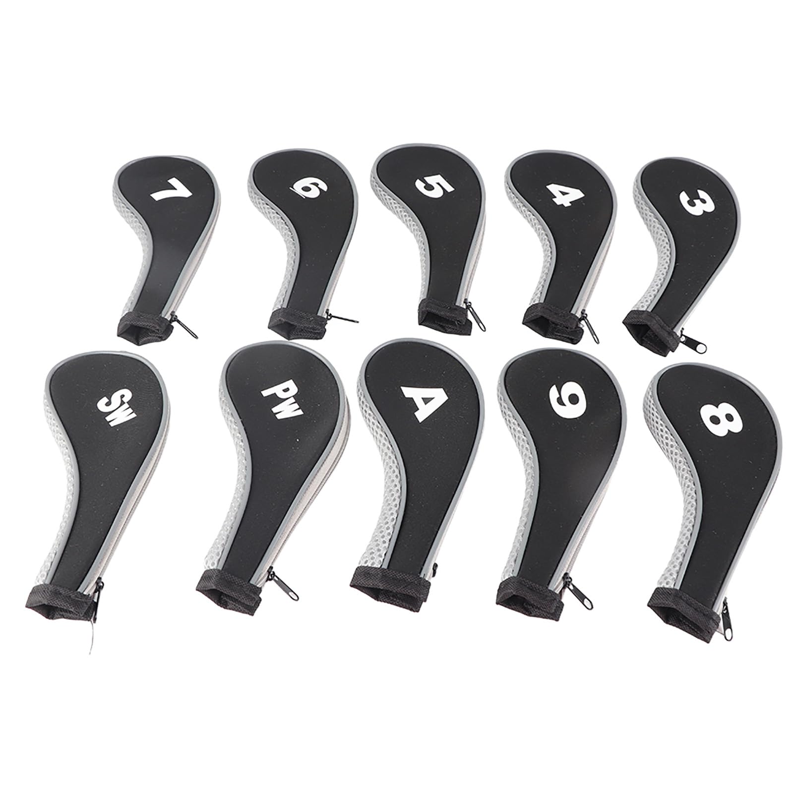 10pcs Neoprene Iron Covers Putter Set Protector Case Accessory Pink (Grey)