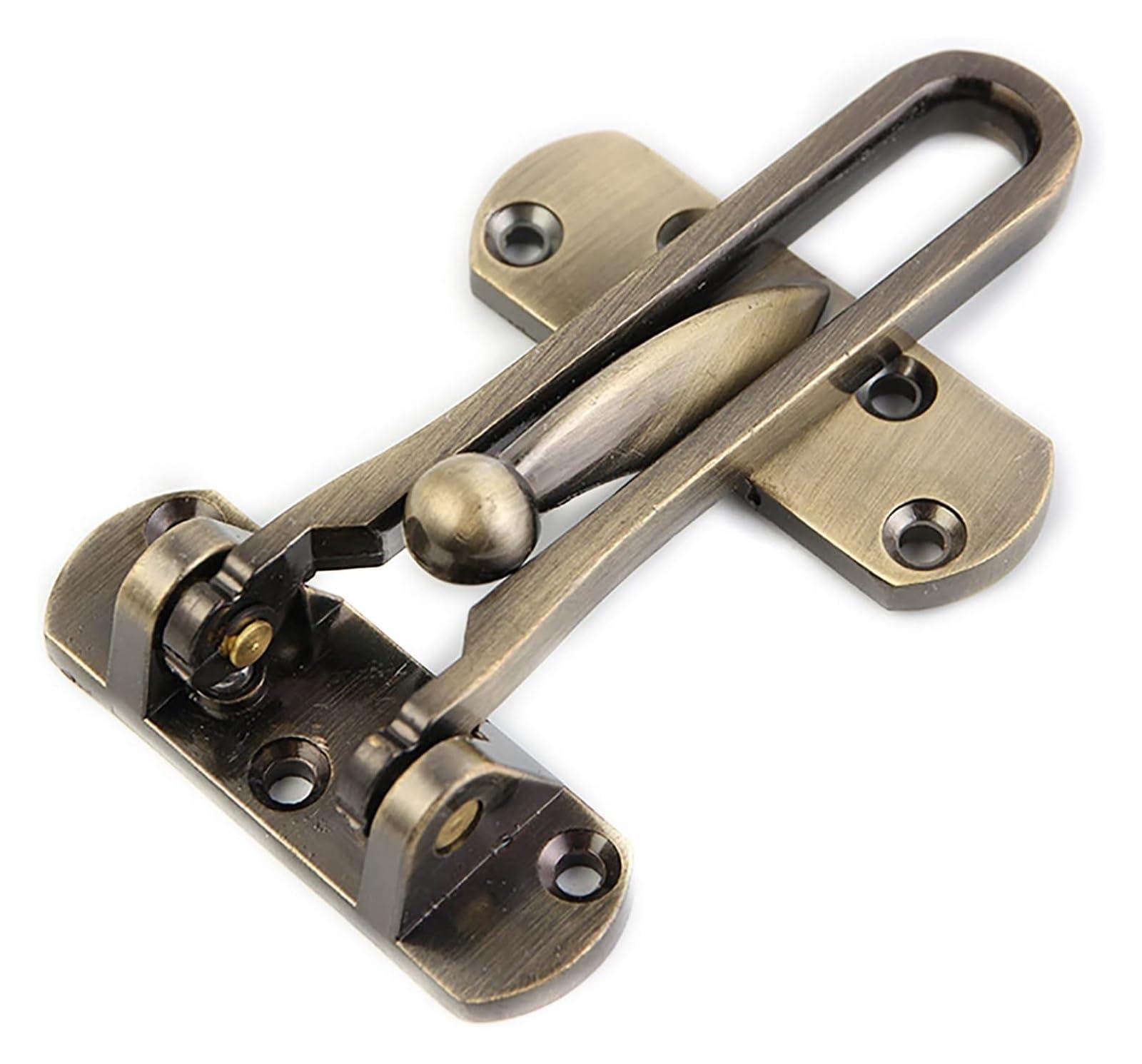 Door Latch， Zinc Alloy Swing Bar Door Lock Chain Multicolor(Green Patina)