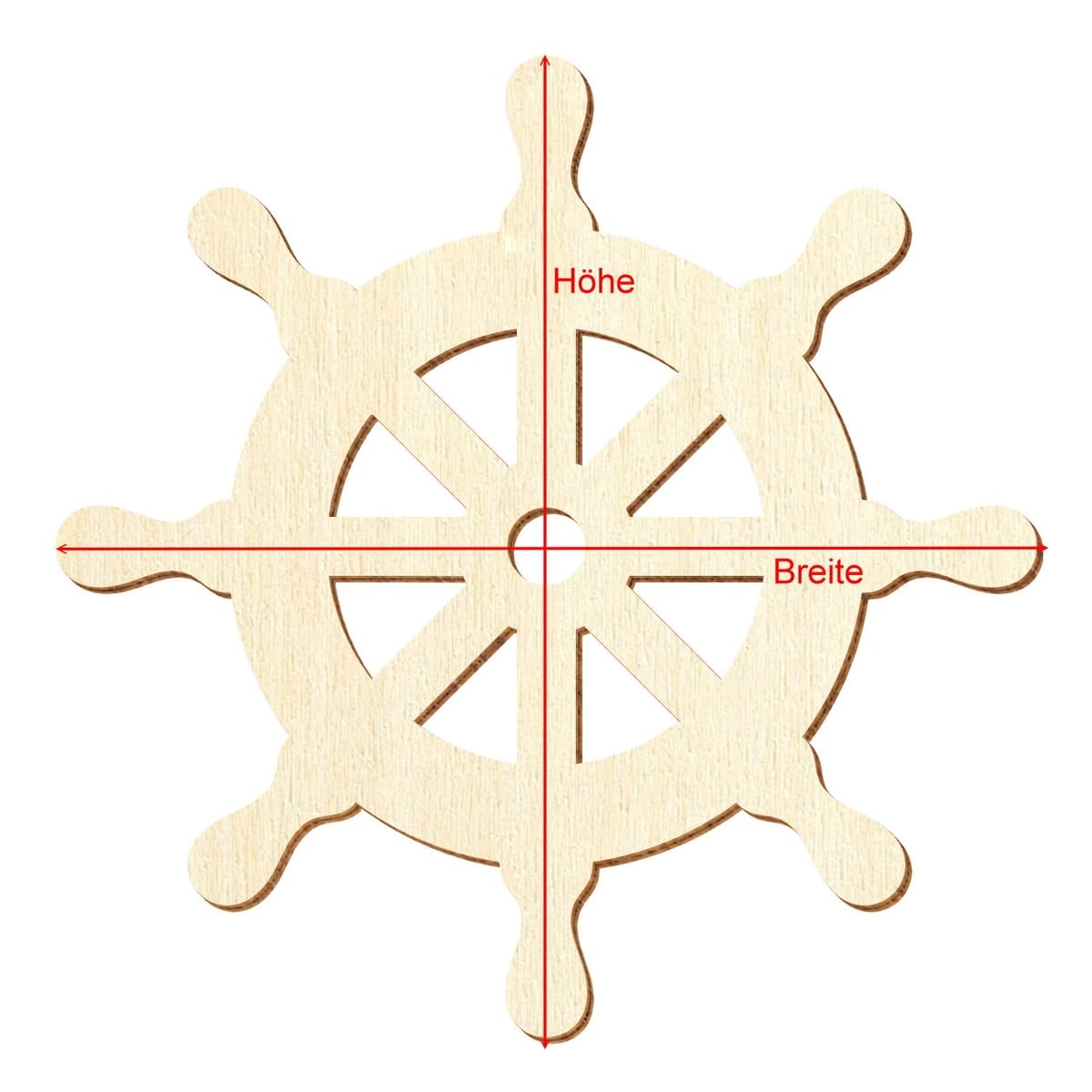 Holz Steuerrad Lenkrad Rad Ø 3-50cm Streudeko Basteln Deko Wanddeko, Größe:30cm, Pack mit:25 Stück