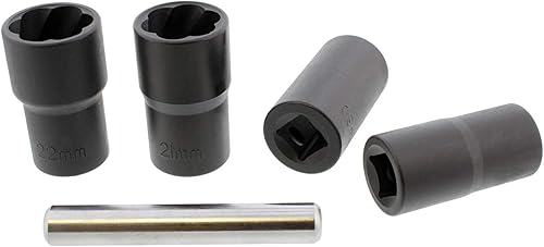 Miniatura 4 de ABN - Juego de dados giratorios, herramienta para remover tuercas de rueda  5 dados para extraer tornillos métricos y tuercas de rueda