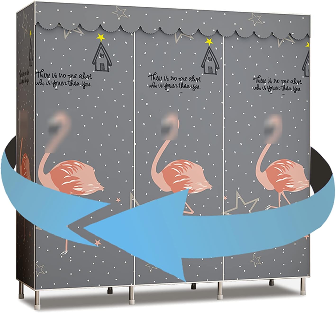 Portable Wardrobe Cloth Wardrobe Dormitory Wardrobe,Simple Assembly Wardrobe Portable Fabric Wardrobe Steel Pipe Metal Bracket Wardrobe Storage D,172 * 45 * 105cm Portable Cloth Hanger