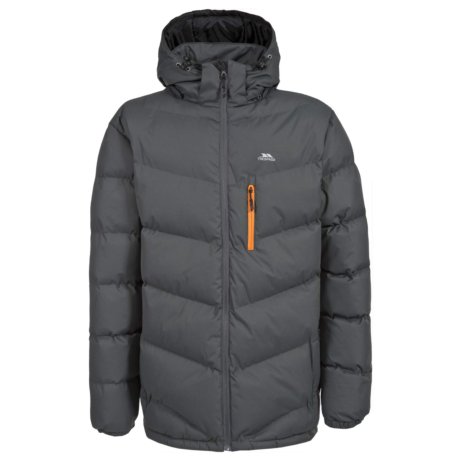Trespass Men's Padded Jacket Blustery - Casual Winter Casual Jaket, Drawcord Hem, Adjustable Zip-Off Hood, Elasticated Cuffs, Low Profile Zips, Waterproof, Windproof