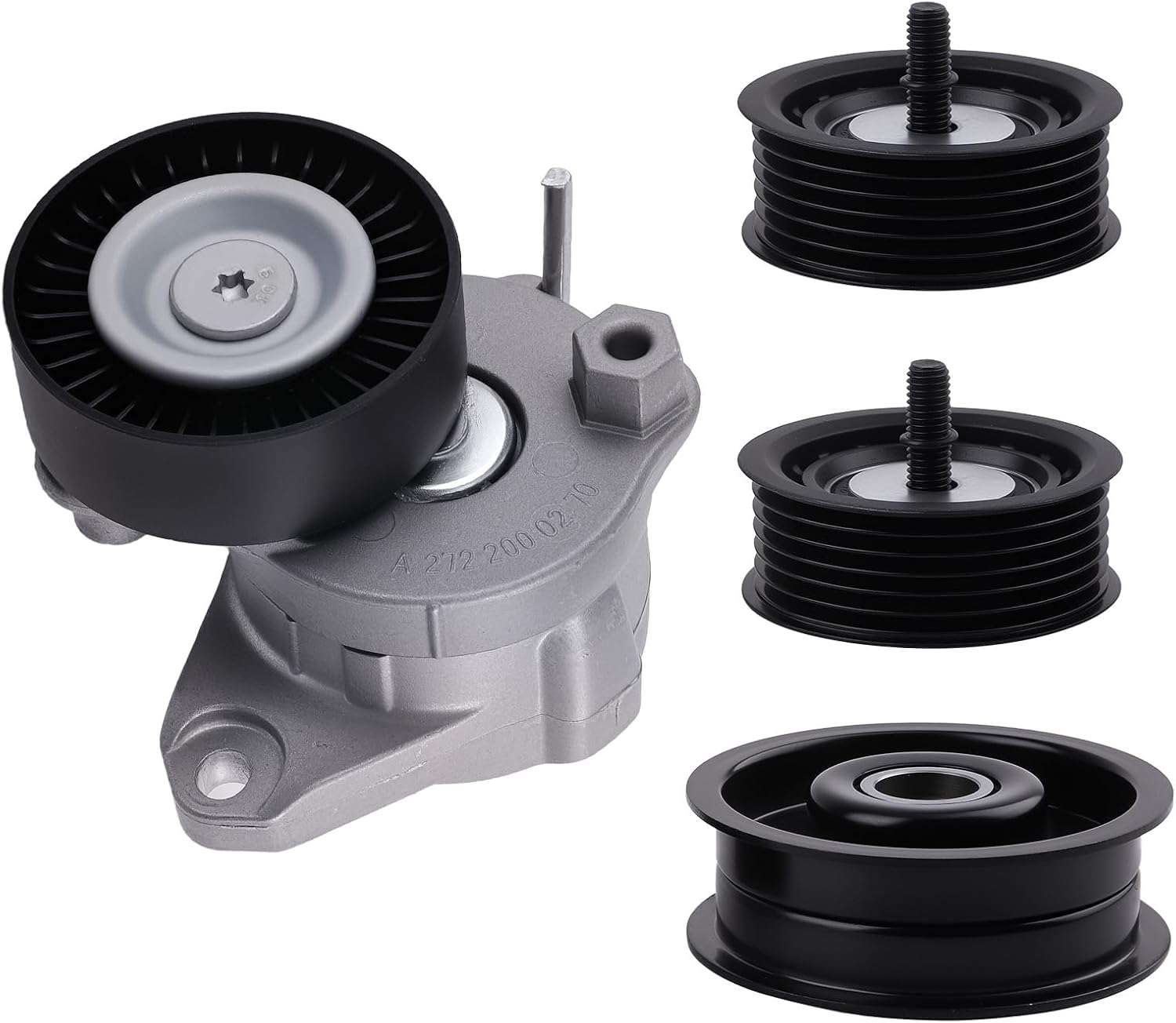 maXpeedingrods Drive Belt Tensioner with Idler Pulleys for Mercedes-Benz C300 C350 CL550 CLK350 E350 E550 G550 GL450 GL550 GLK350 ML350 R350 SLK280 SLK300 2007-2011 2722021419 272202000 2722000270