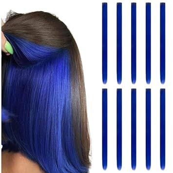 Clip in Hair Extensions - 10PCS, Straight hair,endless mix & match possibilities.2252cm bl#