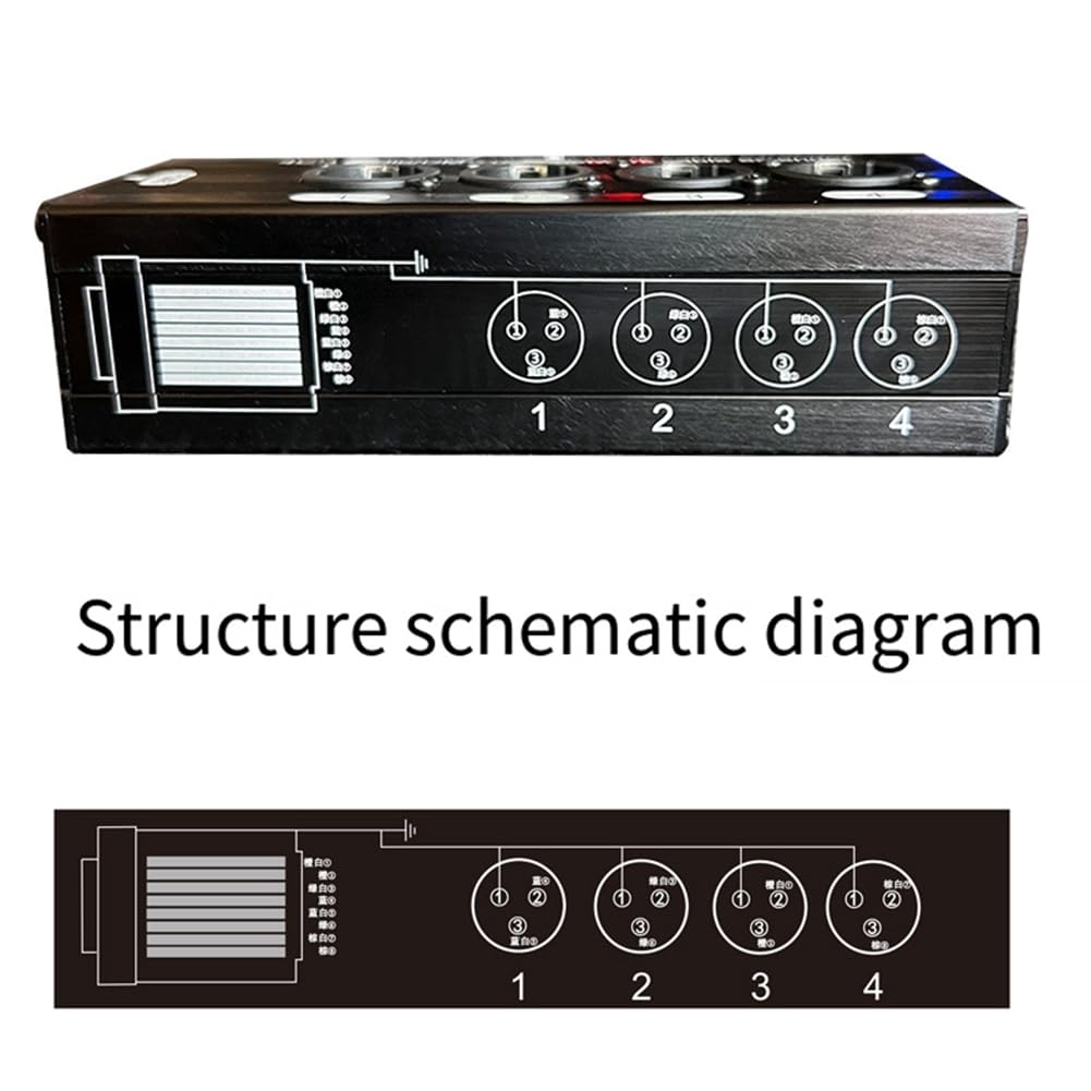 1 Paar 4-Kanal 3-Poliger XLR-Audio-RJ45-Ethernet-Extender-Netzwerkkabel-Extender DMX512-Netzwerksignal-Extender Stecker + Buchse