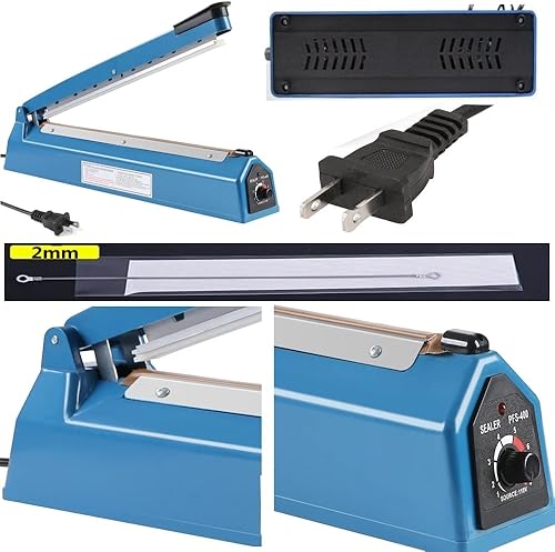 Miniatura 7 de Sellador térmico por impulsos Bolsas manuales Máquina de sellado por impulso de 8 pulgadas para bolsas de plástico PE PP Bolsas con agarre de