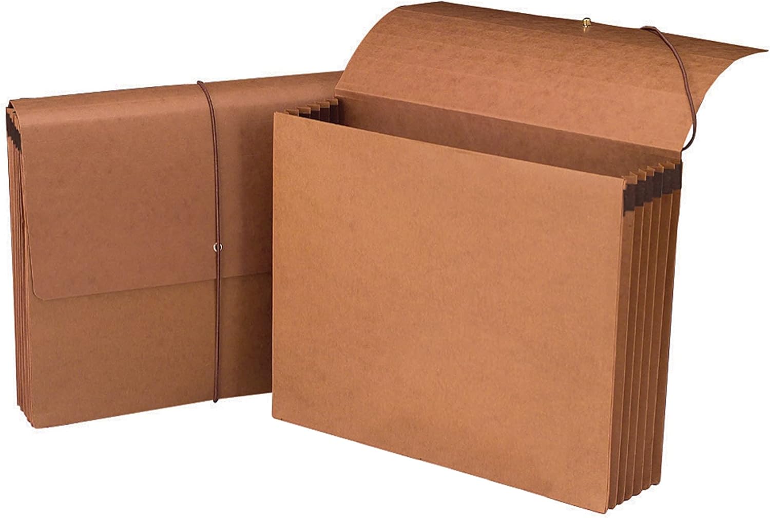 Smead 100% Recycled Expanding File Wallet with Flap and Cord Closure, Reinforced, 5-1/4 Expansion, Letter Size, Redrope, 10 per Box (71198)