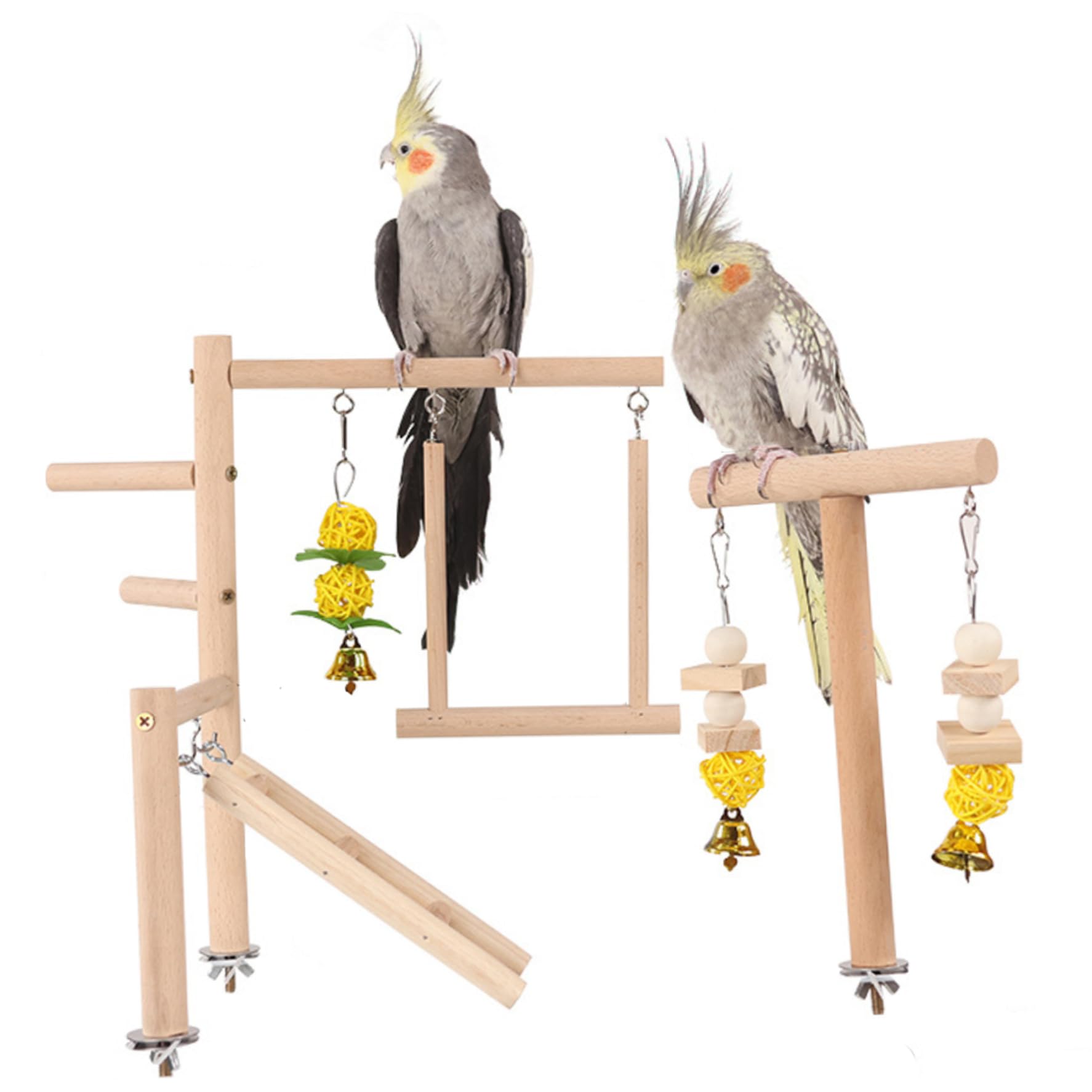 Support de perchoir d'oiseau en bois pour l'épanouissement des perroquets