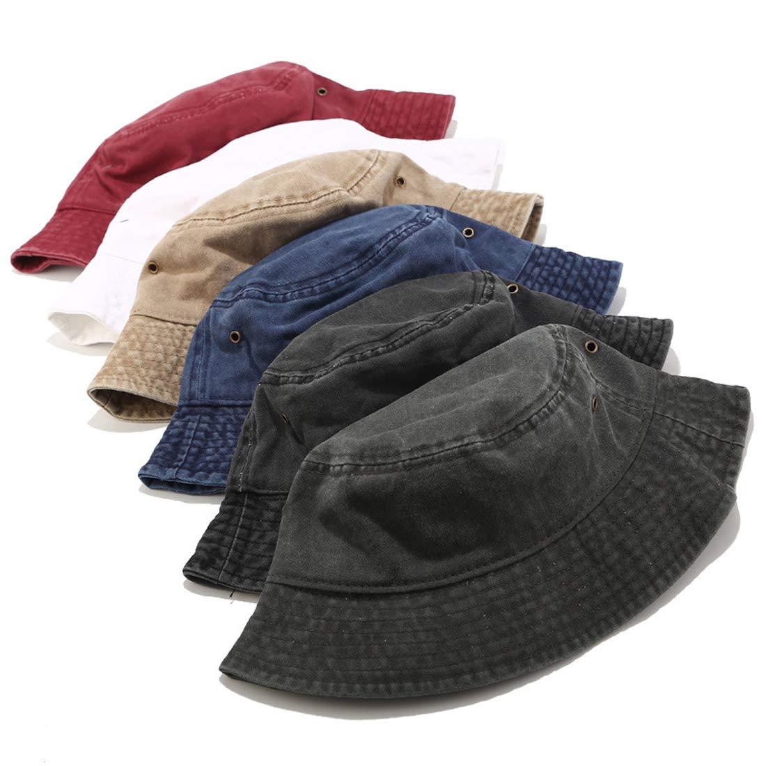 Vintage Cotton kapelusz rybacki kapelusz przeciwsłoneczny Washed Retro Outdoor Bucket Hat