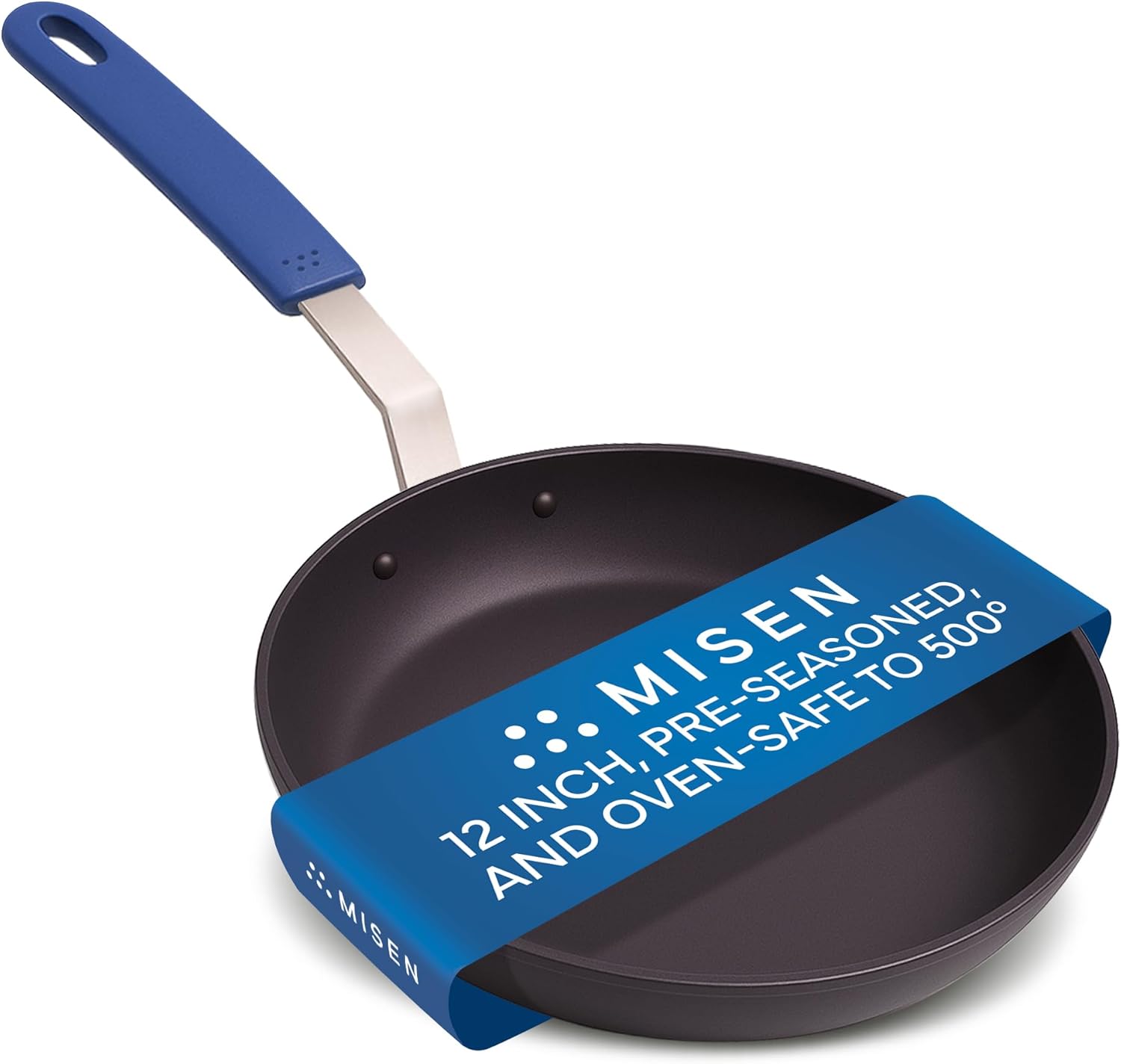 misen 12-inch carbon steel fry pan top view carbon steel fry pan
