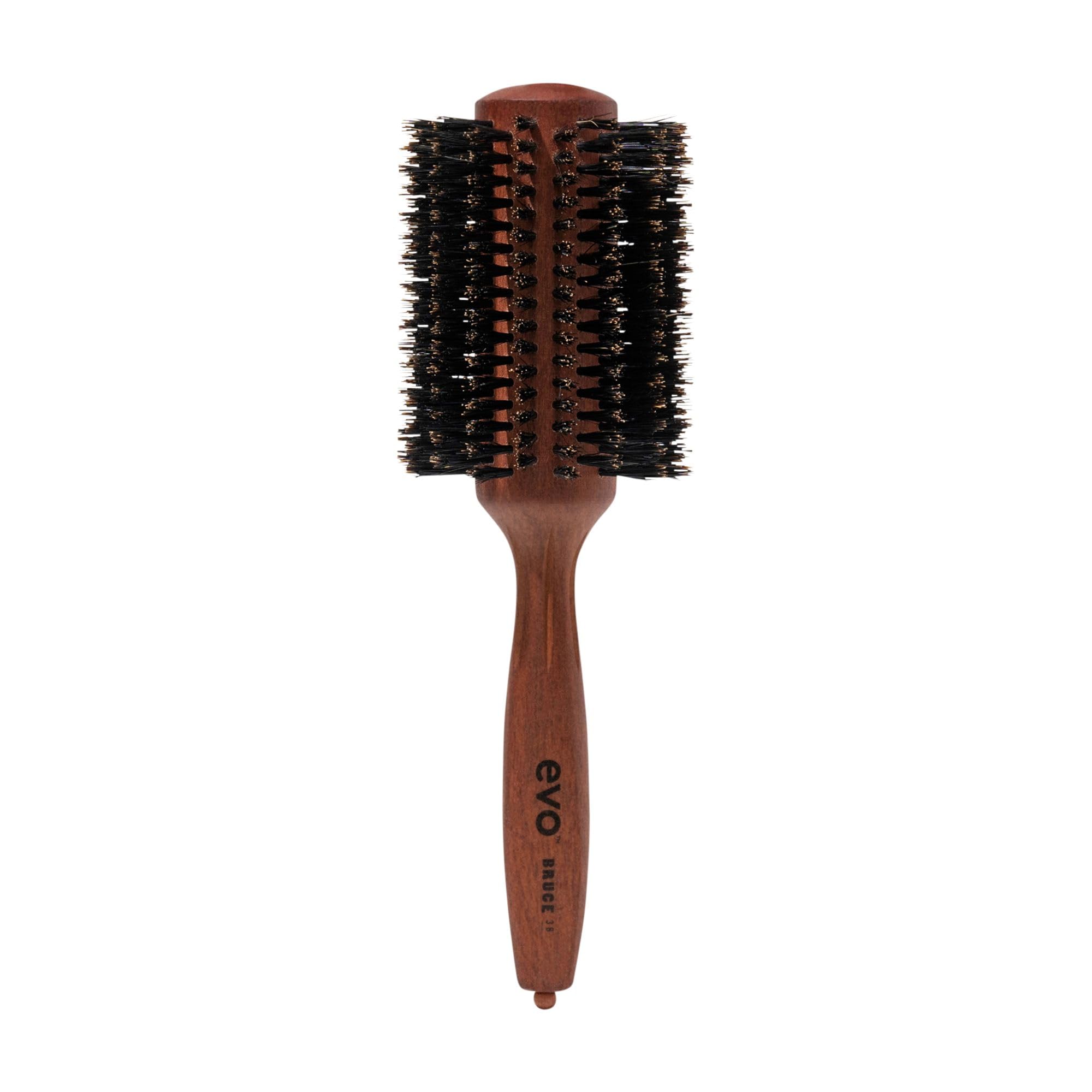 Evo Cepillo radial de nailon con cerdas de jabalí para un secado rápido y fácil, cepillo de pelo para mujeres, mujeres y hombres, fabricado en madera certificada