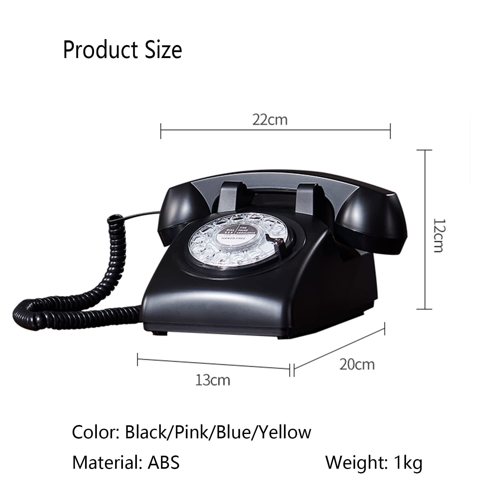 Amazon.co.jp: EKSED レトロ電話機、回転ダイヤル式電話機、有線電話