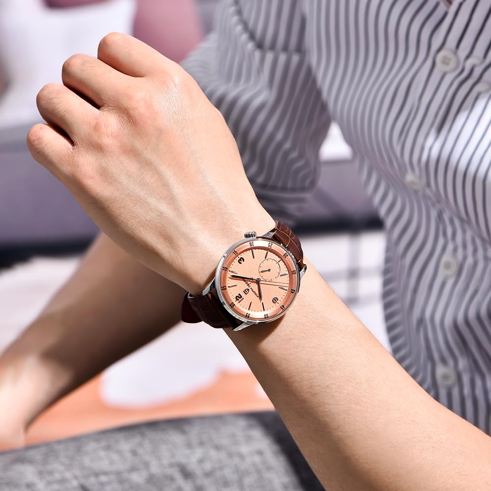 Pagani Design 1790 Męski zegarek na rękę, 42 mm, automatyczne zegarki mechaniczne, 100 m, wodoszczelny, luksusowy zegarek na rękę dla mężczyzn, łatwy do odczytania duży cyferblat, skórzany pasek