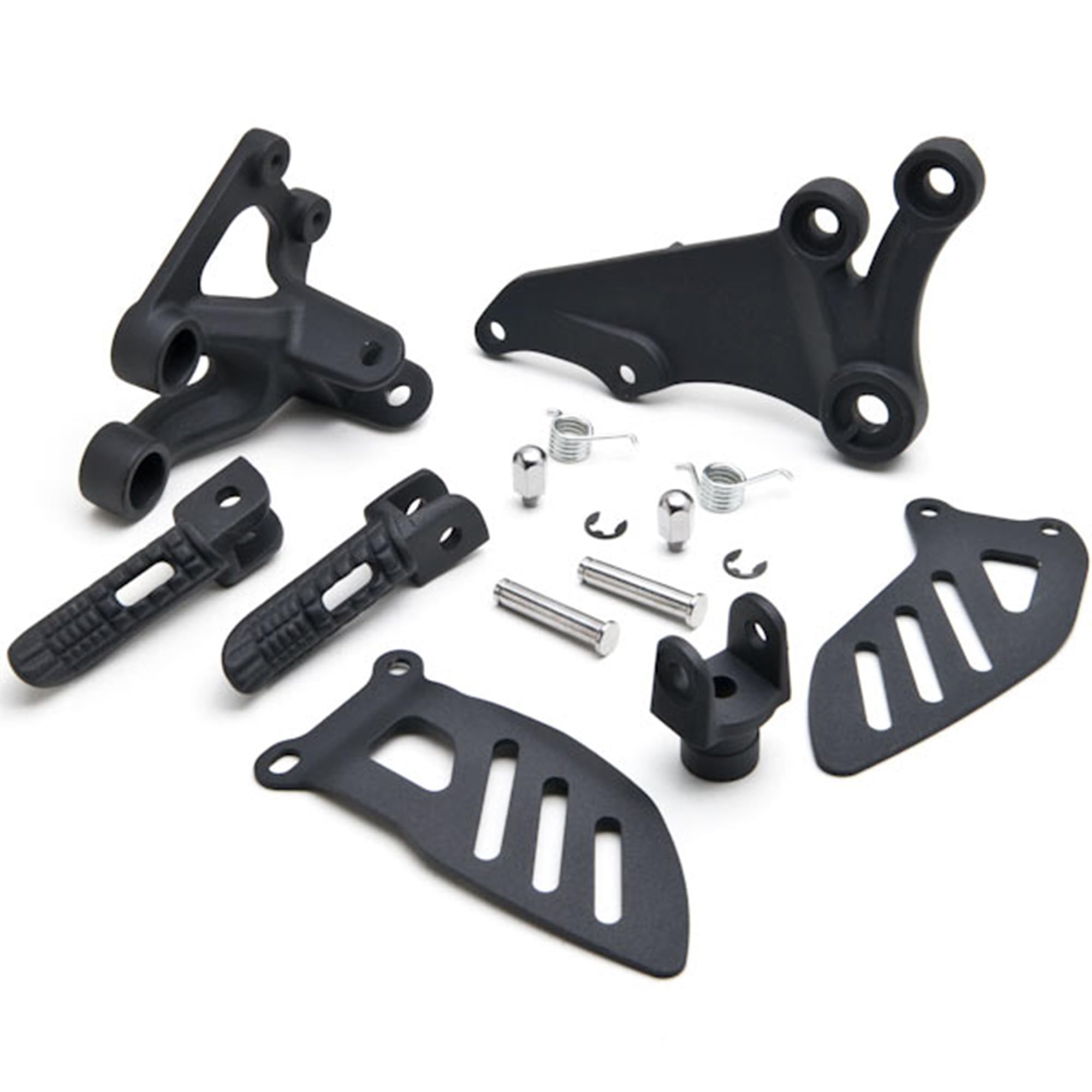 Krator BFR004-B (Front) Foot Rests Kit for Suzuki 600 2006-2010 / GSXR 750 2006-2008 Frame Fitting Stay Footrests Step Bracket Assembly, Black