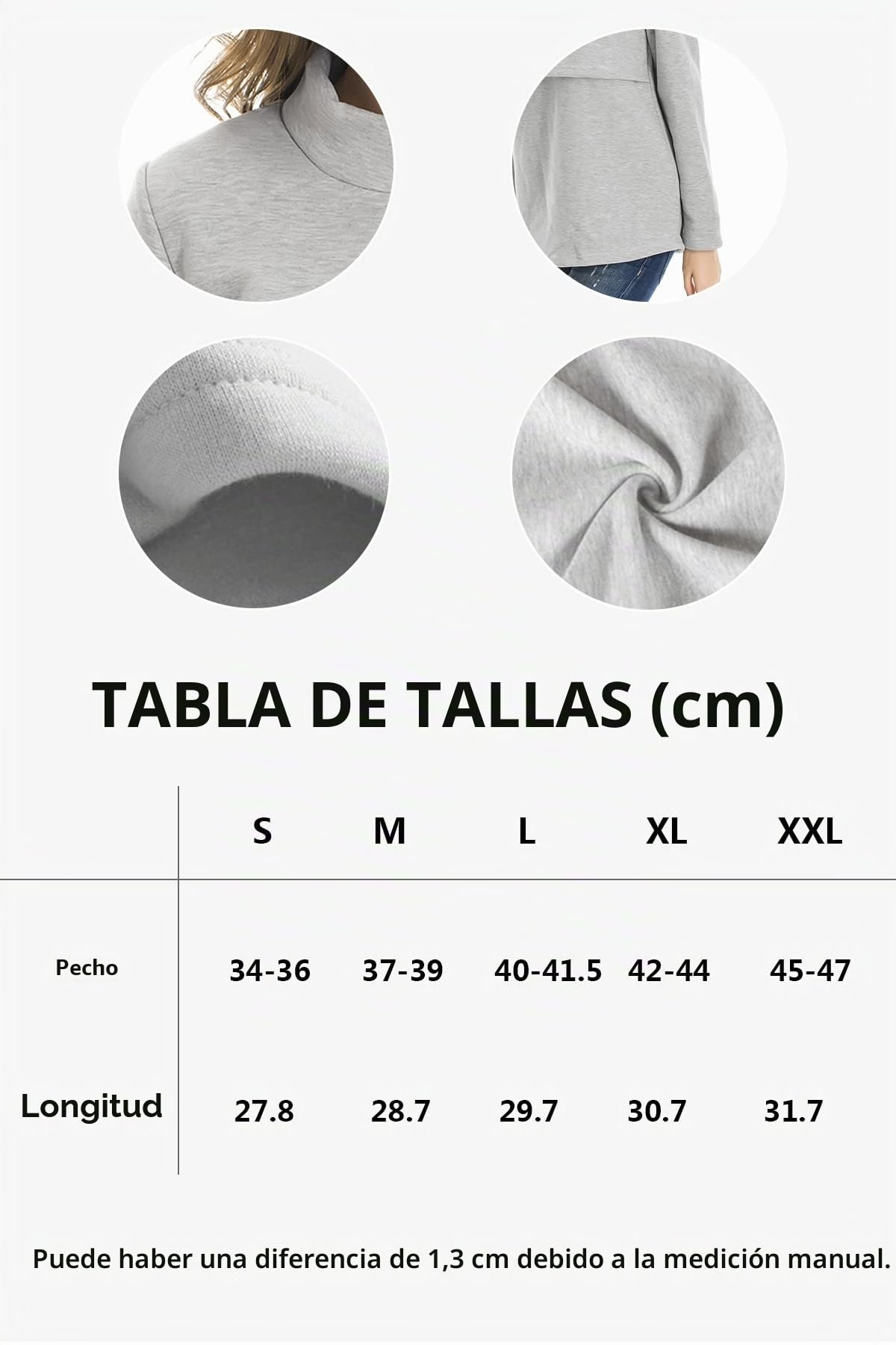 Smallshow Tops de Lactancia de Lana Ropa de Lactancia Materna de Manga Larga de Invierno para Mujer