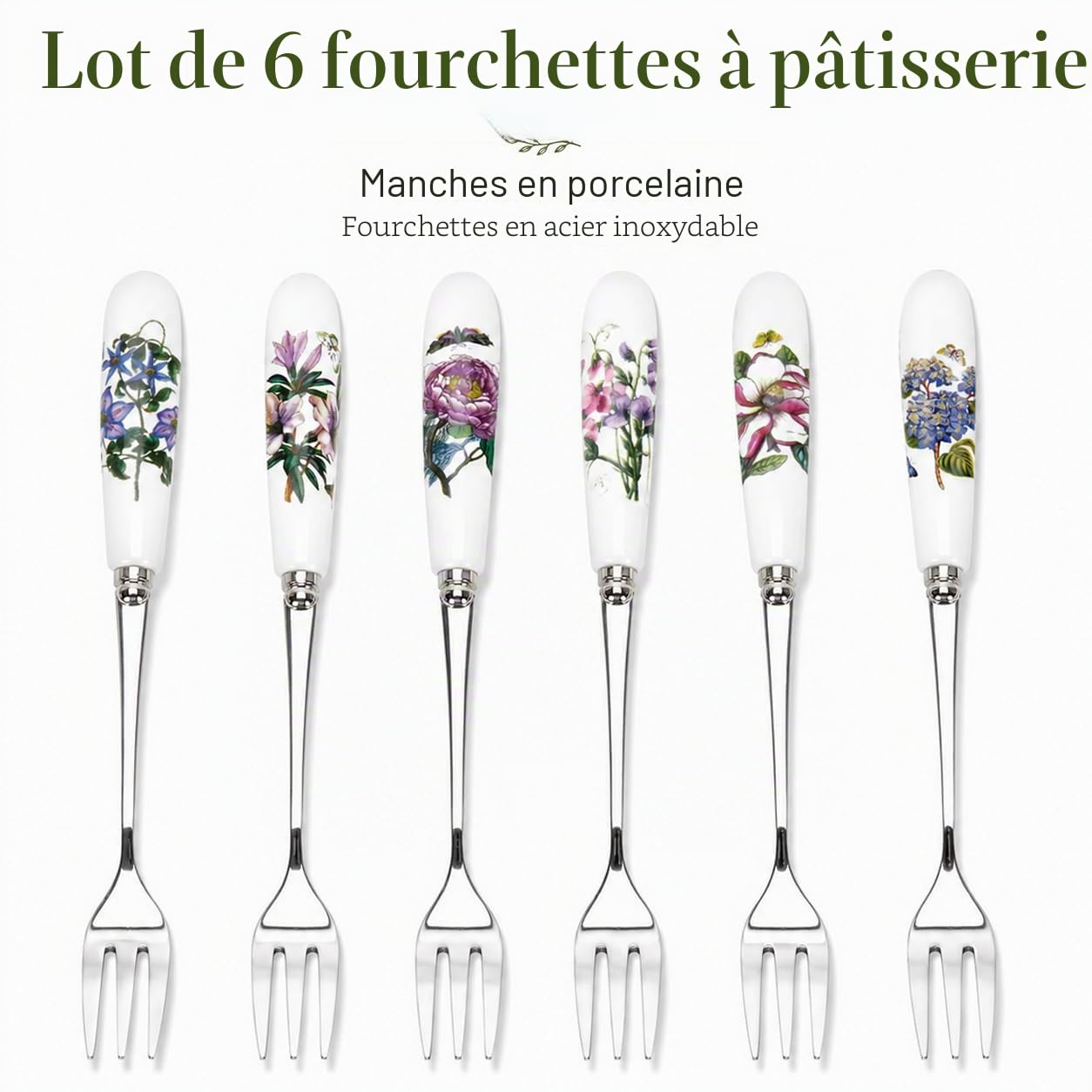 Botanic Garden Portmeirion Lot de 6 Fourchettes à Pâtisserie (Multicolore)