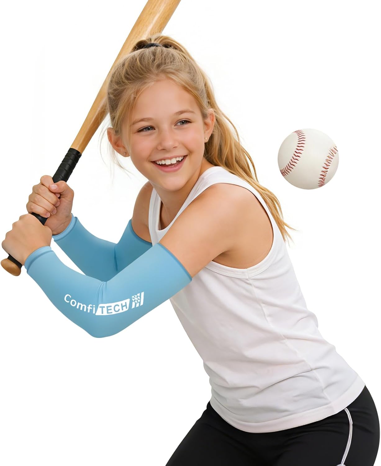 ComfiTECH 2 Pack Youth Full Arm Elbow Ice Pack Sleeve for Tennis, Golfers, Throwing, Pitchers, Young Athletes, Flexible Cold Pack for Forearm Discomfort, Muscle Relaxation & Outdoor Sport, Medium