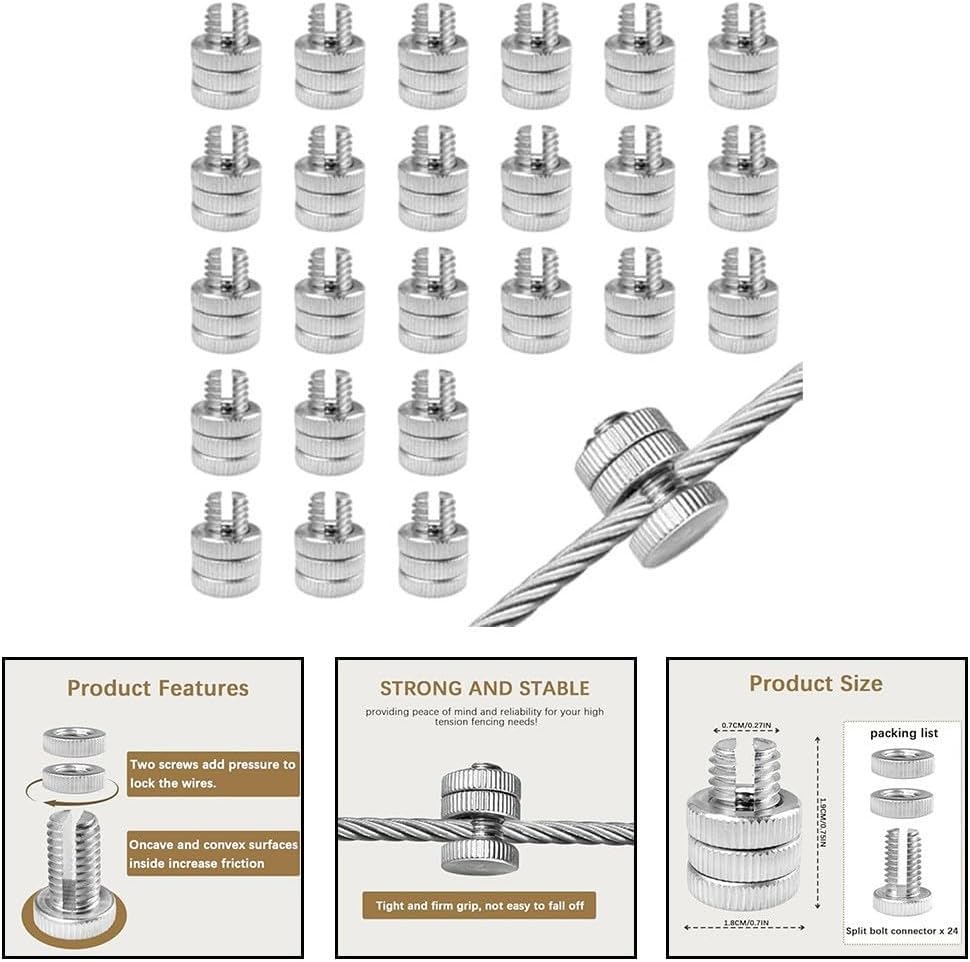 24 Pack Split Bolt Connector Aluminum Wire Splice Clamp for Electric Fence Cable Underground Joint Resistant Grounding For Ki