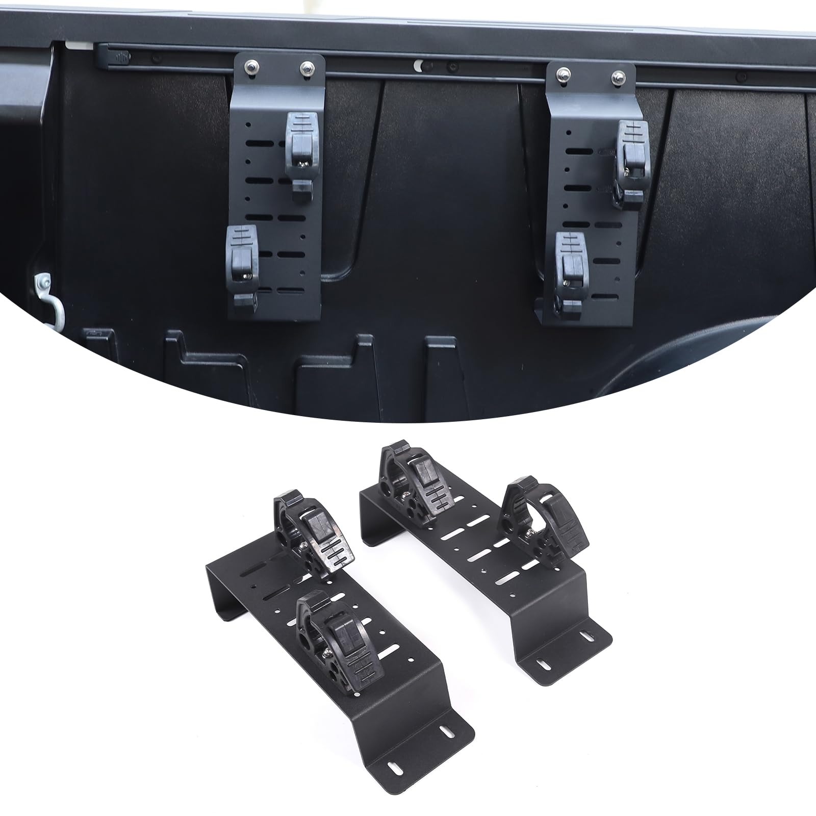 Carbon Steel Tool Carrier,Shovel Clamp Grip Holder Kit,Compatible with Toyota Tundra 2022 2023 2024,Cargo Trunk Sidebar Tool Holder,Steel Car Sidebar Cargo Net Organizer Holder