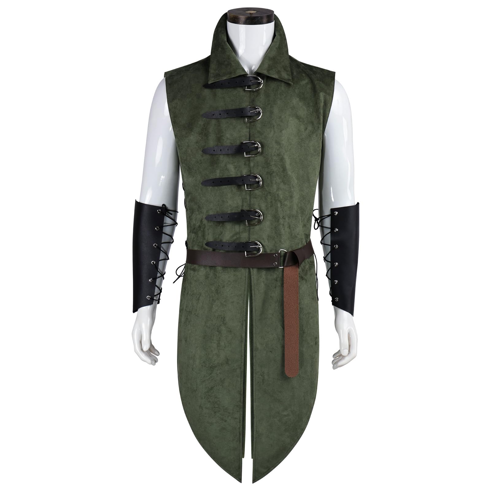 Disfraz Elfo Guardabosques Medieval Verde Hombre Con Brazales