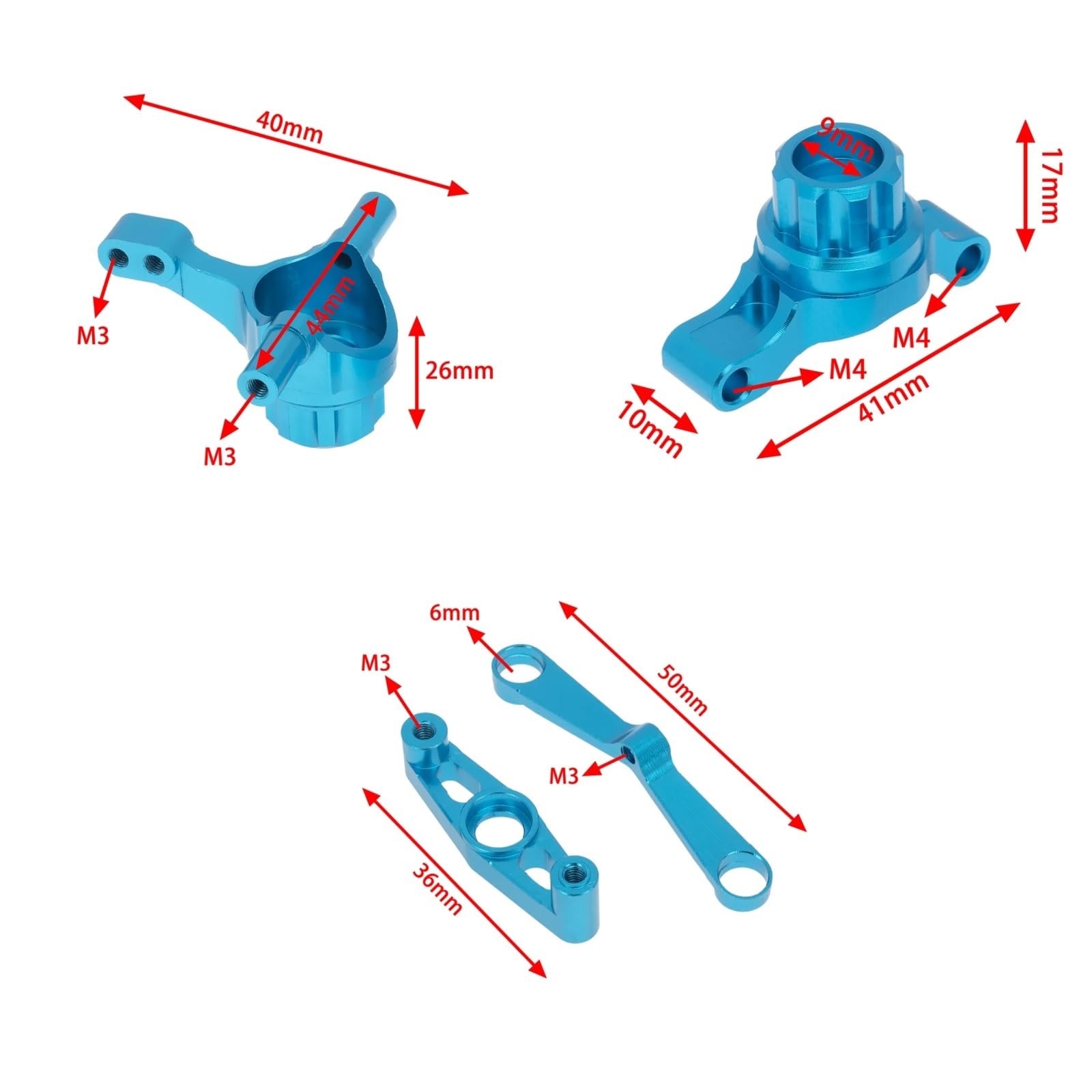 para Tamiya para TT02 1/10 Brazos Suspensión Modificación Metal Kit Accesorios Dirección Piezas Mejora Coche RC Piezas