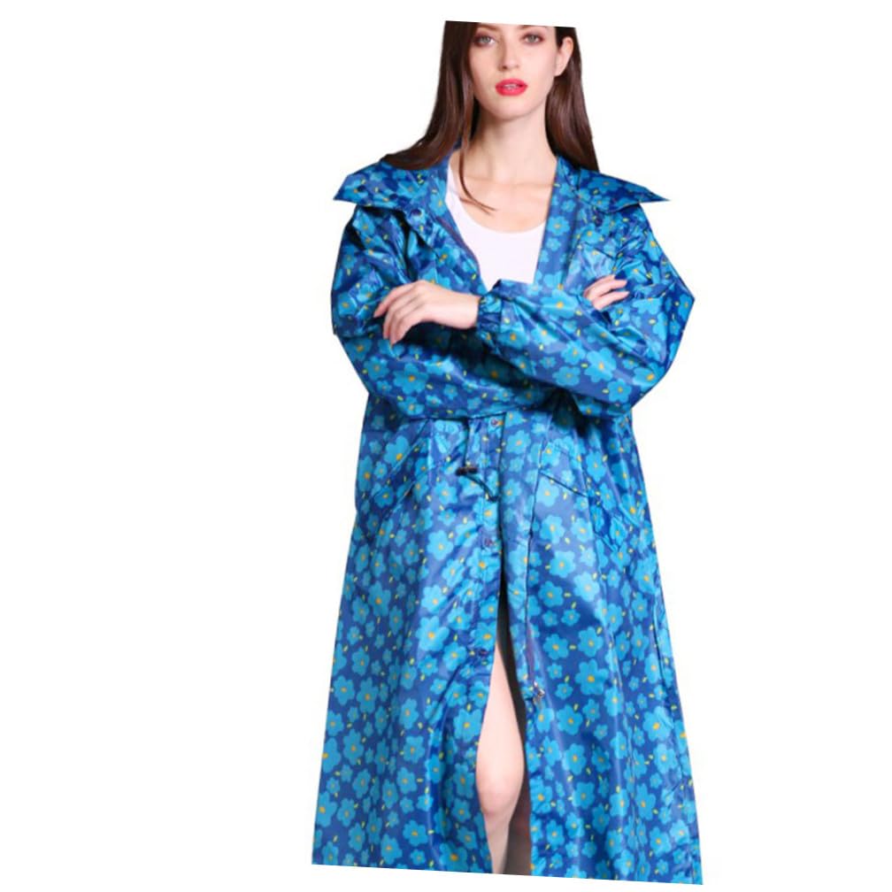 Homoyoyo Imperméable féminin Manteau imperméable pluie veste imperméable imperméables filles veste femmes vestes imperméables pour femmes imperméable femmes polyester Blue