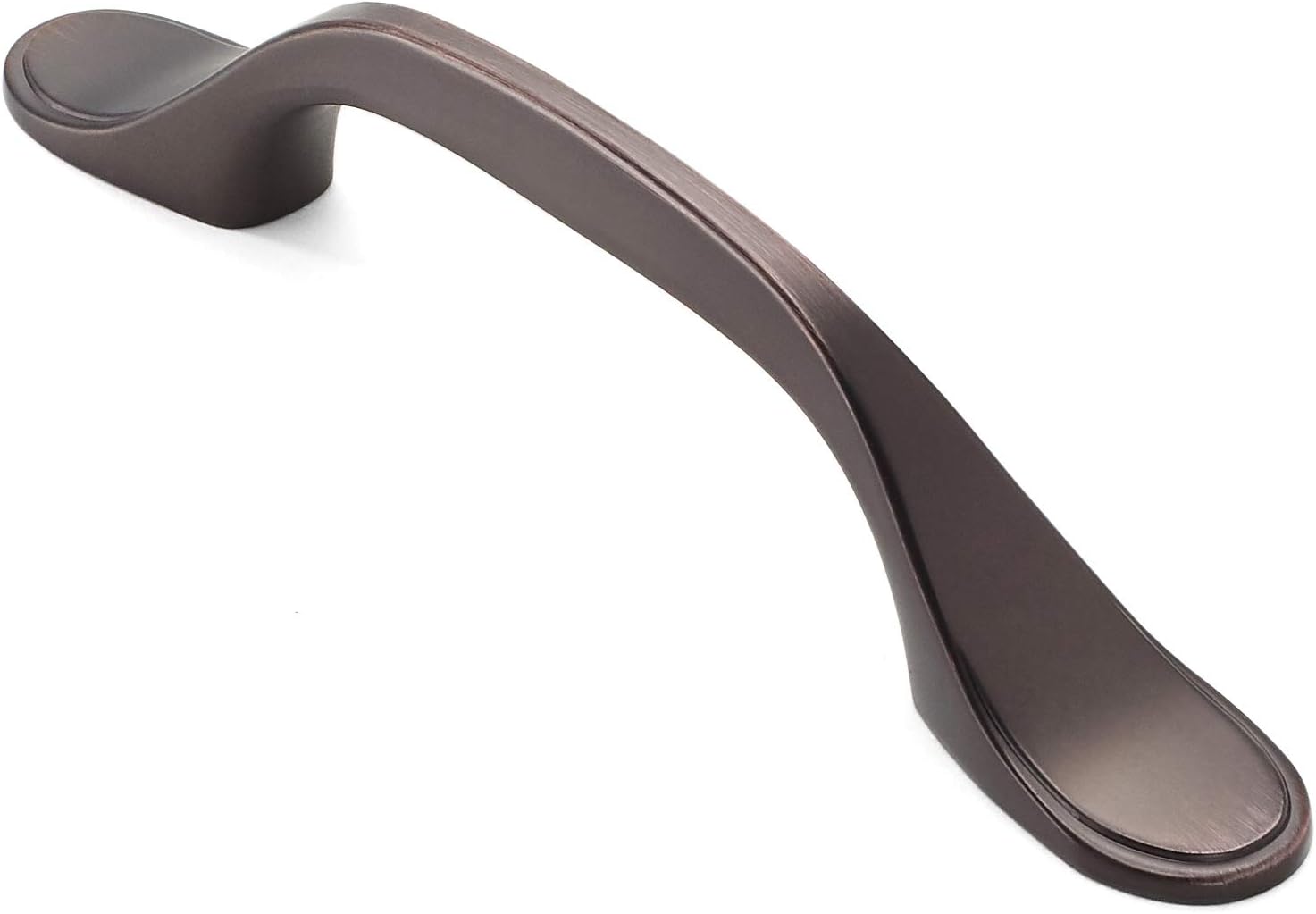 Cauldham 10 Pack Premium Kitchen Cabinet Handles (3" Hole Centers) - Traditional Spoon Foot Drawer/Door Hardware - Style T747 - Oil Rubbed Bronze