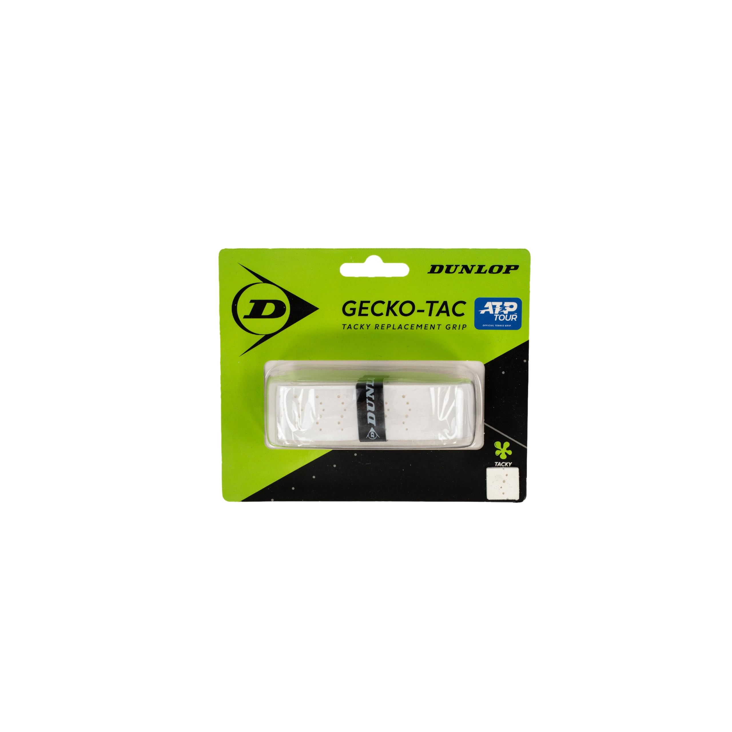 Dunlop Gecko Tac Replacement Grip, White, Single Blister โ Superior Grip, Enhanced Control