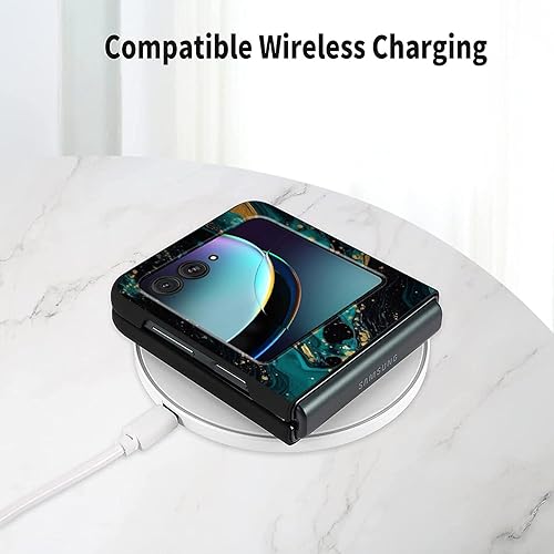 Vista 70 de Funda para Motorola Moto Razr Plus 2023 con protección de pantalla, cubierta trasera de policarbonato duro delgada y ultrafina con patrón de estante