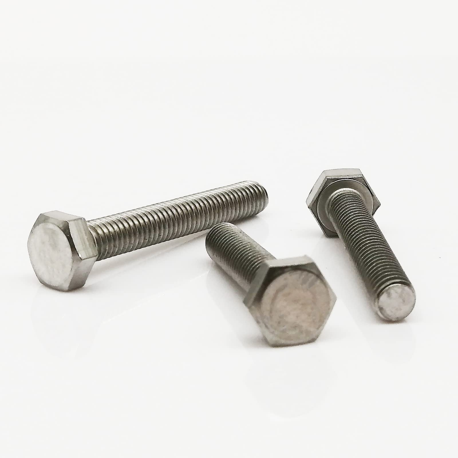 Tornillo autorroscante 1/5/10 piezas M3 M4 M5 M6 M8 A2-70 304 de acero inoxidable externo hexagonal cabeza hexagonal exterior tornillo longitud de rosca 6-200 mm cubierta de tornillo (160 mm, 10