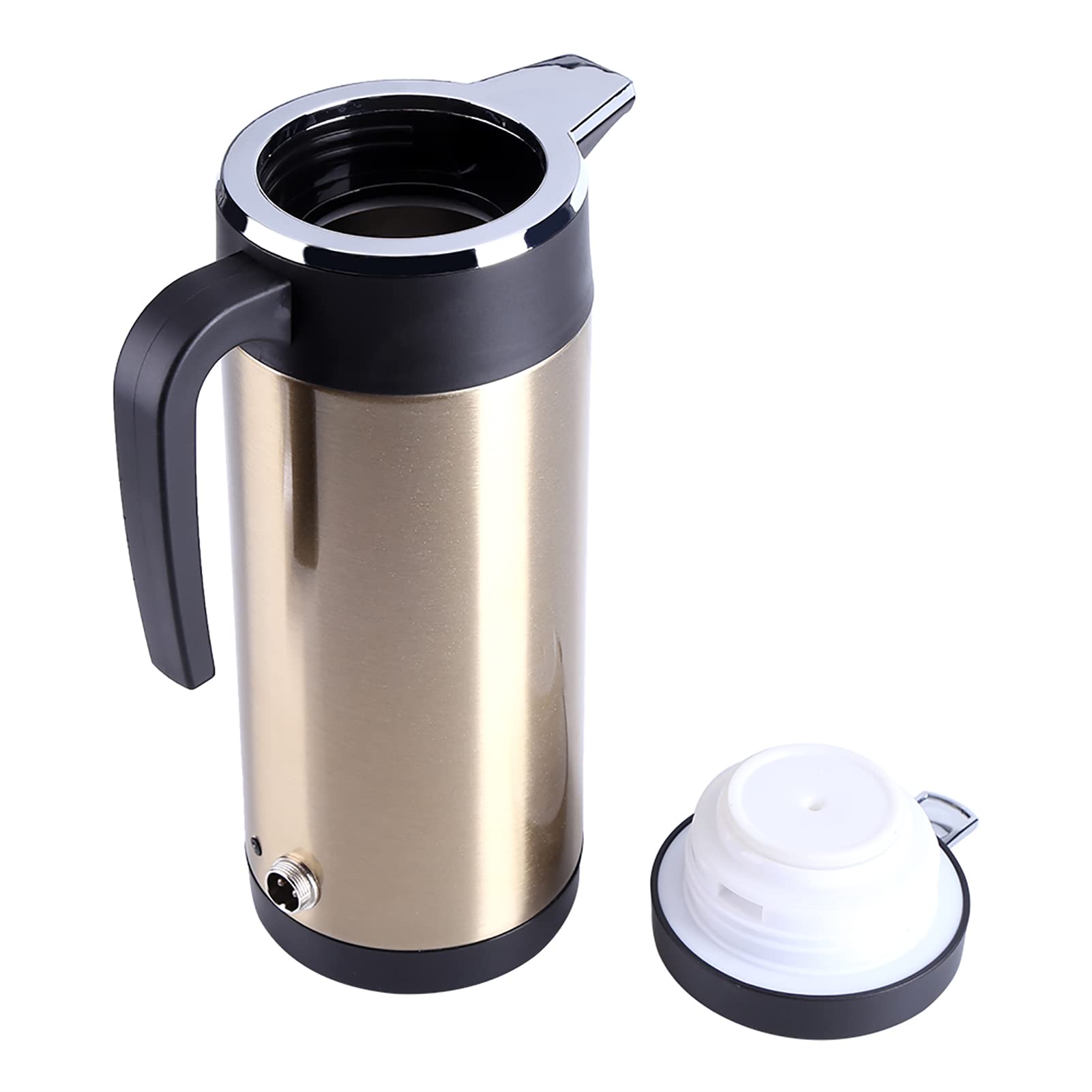 Taza Calefactora para Coche de 12 V, Taza de Viaje para Calefacción de Coche de 850 Ml, Taza de Café Eléctrica de Viaje Portátil de Acero Inoxidable, Calentador de Agua Antideslizante