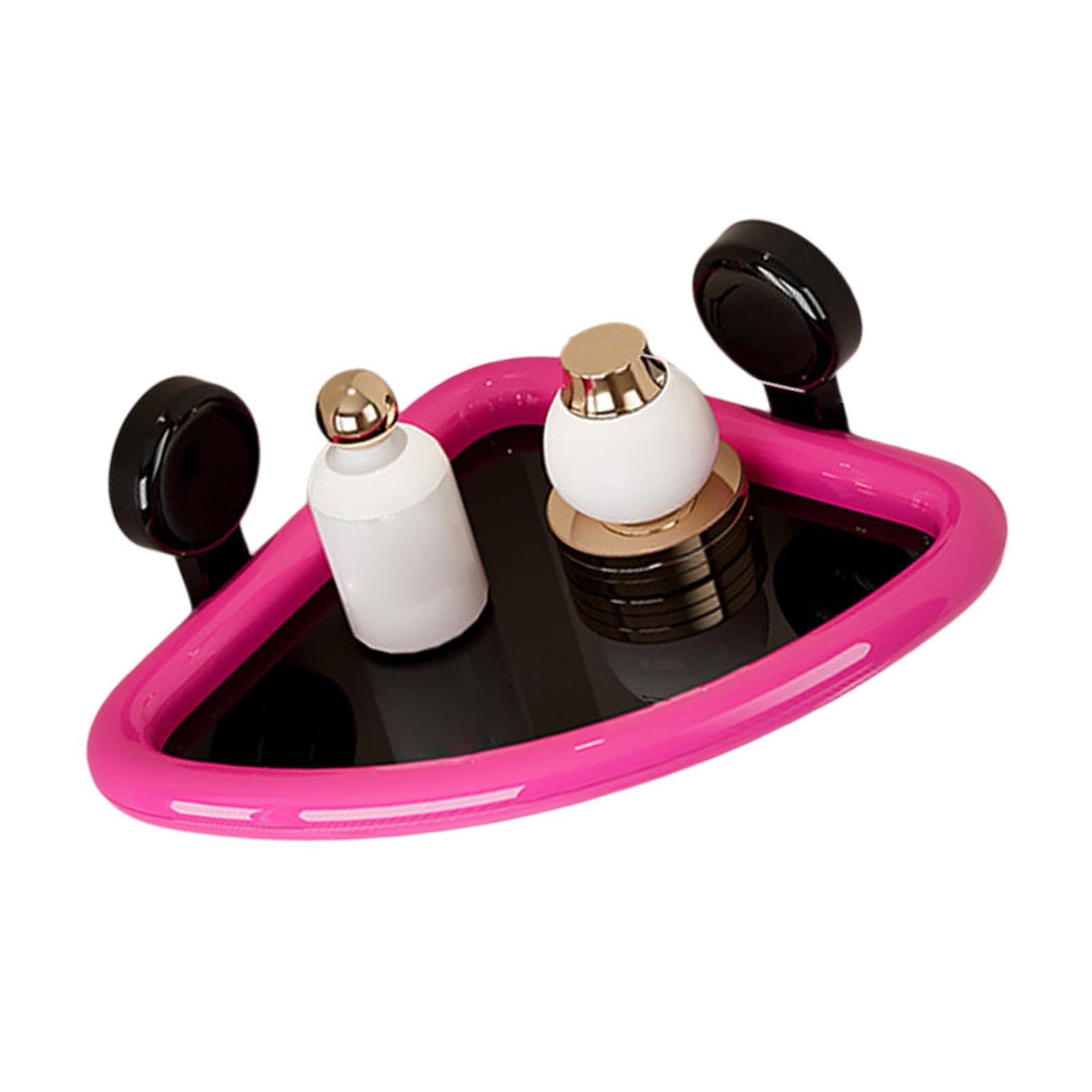 Xjdzineq Without Drill Triangular Bathroom Organizers Wall Mount Suction Cup Holder with Efficient Water Drainage for Damp Environment Bathroom Suction Cup Storage Rack