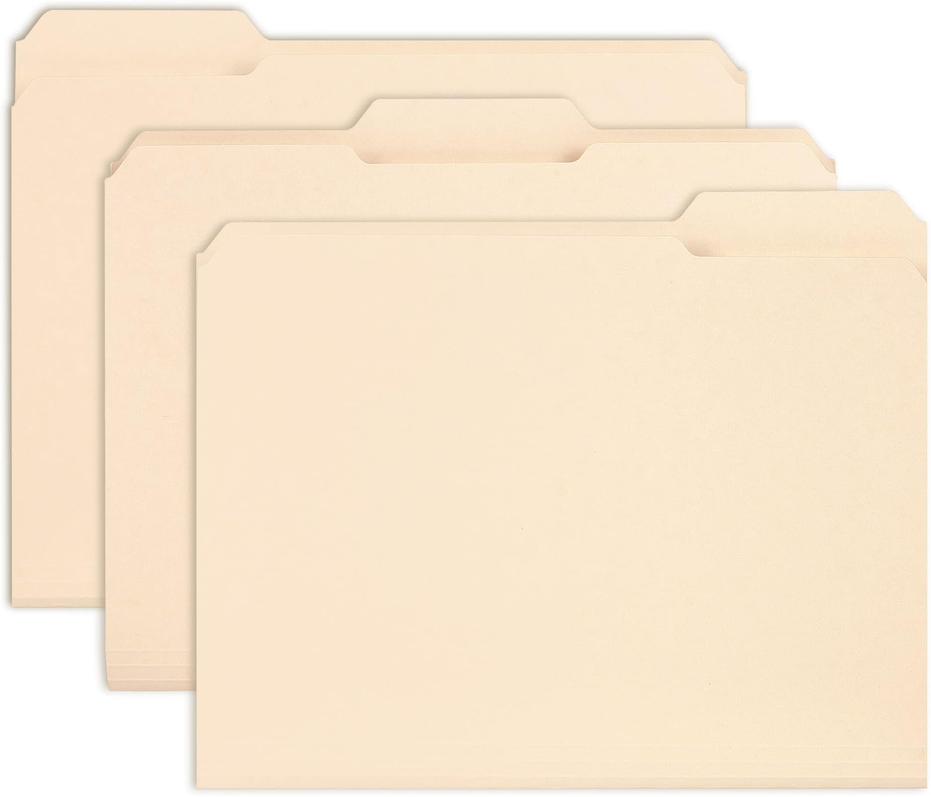 AmazonBasics Manila 3-Tab File Folders, Legal Size Assorted Position, 100/Box